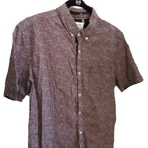 Speckled Dotted Pineapple Button down Short sleeve mens shirt M